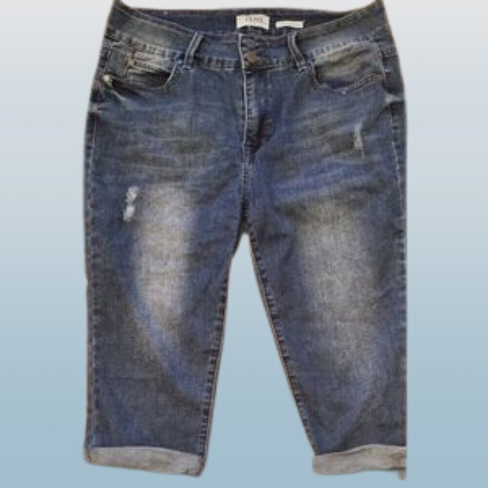 JANE Jeans Los Angeles Medium Rise Cuffed Capris Sz 12